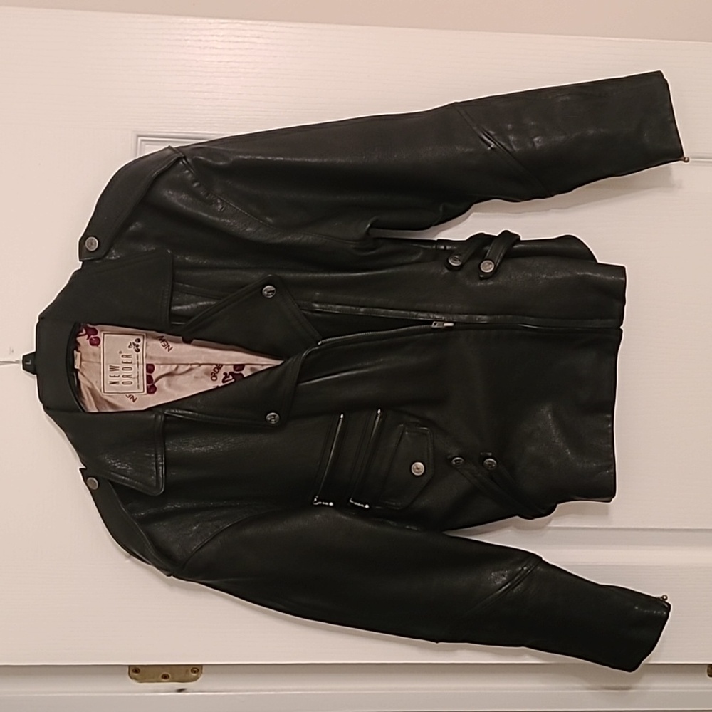 Black Leather Moto Jacket for Women